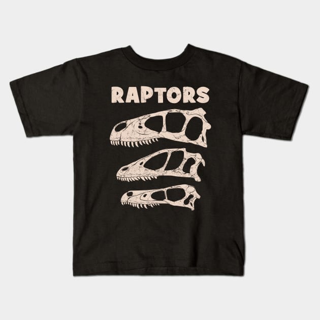 Raptors Utahraptor Deinonychus Velociraptor Kids T-Shirt by NicGrayTees